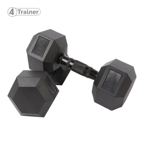 Haltère Hexagonale à l'unité - BL4CK 12,5KG - 4TRAINER