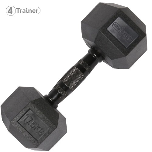 Haltère Hexagonale à l'unité - BL4CK 17,5KG - 4TRAINER