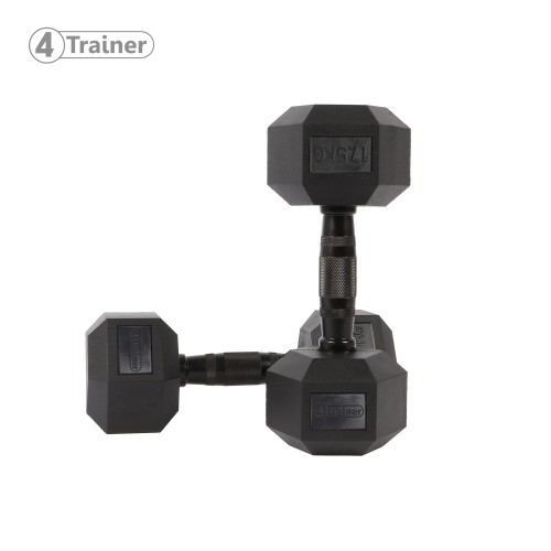 Haltère Hexagonale à l'unité - BL4CK 17,5KG - 4TRAINER