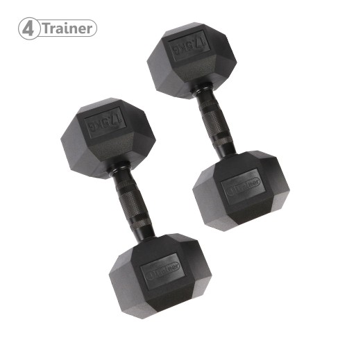 Haltère Hexagonale à l'unité - BL4CK 17,5KG - 4TRAINER
