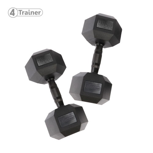Haltère Hexagonale à l'unité - BL4CK 25KG - 4TRAINER
