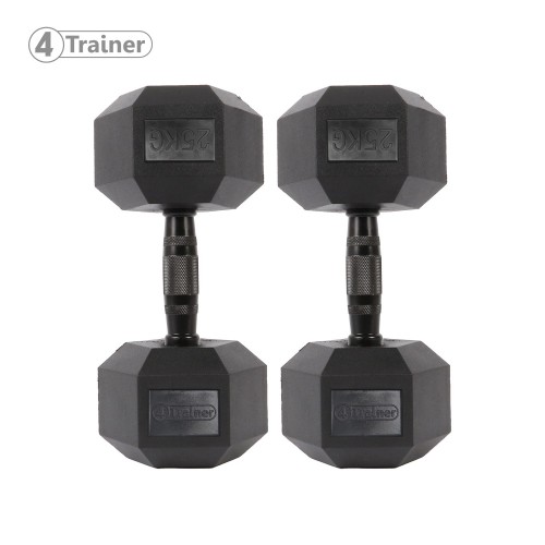 Haltère Hexagonale à l'unité - BL4CK 25KG - 4TRAINER