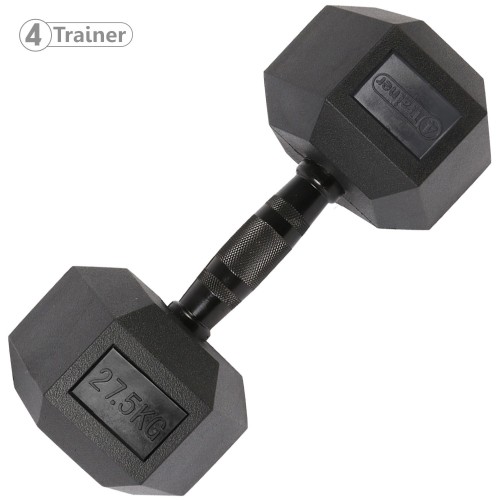 Haltère Hexagonale à l'unité - BL4CK 27,5KG - 4TRAINER