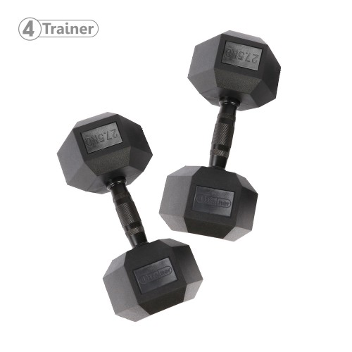 Haltère Hexagonale à l'unité - BL4CK 27,5KG - 4TRAINER