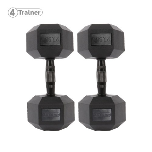 Haltère Hexagonale à l'unité - BL4CK 27,5KG - 4TRAINER