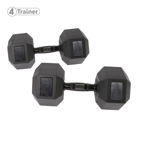 Haltère Hexagonale à l'unité - BL4CK 32,5KG - 4TRAINER