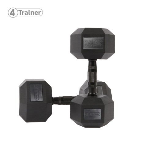 Haltère Hexagonale à l'unité - BL4CK 35KG - 4TRAINER
