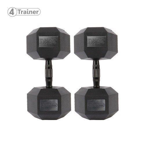 Haltère Hexagonale à l'unité - BL4CK 35KG - 4TRAINER