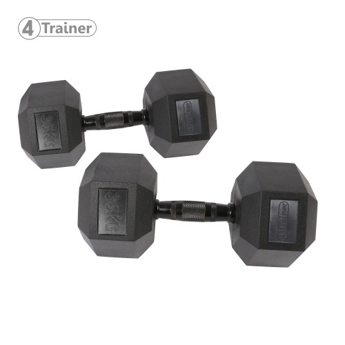 Haltère Hexagonale à l'unité - BL4CK 35KG - 4TRAINER