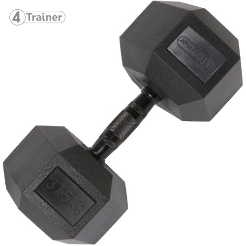 Haltère Hexagonale à l'unité - BL4CK 37,5KG - 4TRAINER