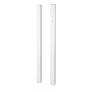 Poteaux de tennis alu blanc carré à fourreaux 80mm treuil intérieur