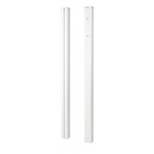 Poteaux de tennis alu blanc carré à fourreaux 80mm treuil intérieur