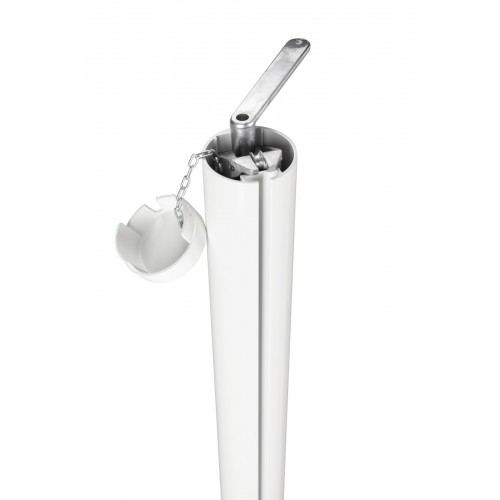 Poteaux tennis alu blanc ronds 83mm à fourreaux treuil intérieur