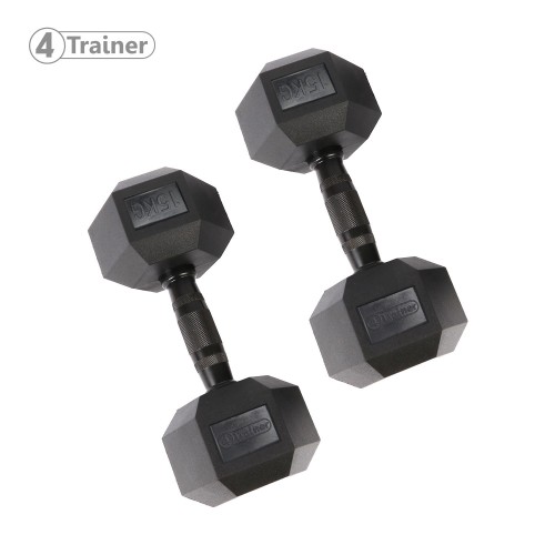 Haltère Hexagonale à l'unité - BL4CK 15KG - 4TRAINER