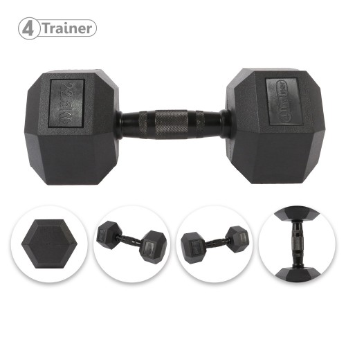 Haltère Hexagonale à l'unité - BL4CK 22,5KG - 4TRAINER