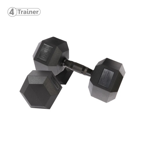 Haltère Hexagonale à l'unité - BL4CK 30KG - 4TRAINER