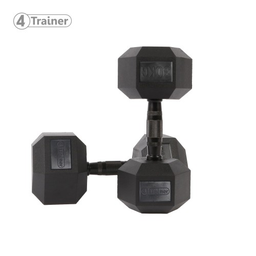 Haltère Hexagonale à l'unité - BL4CK 30KG - 4TRAINER