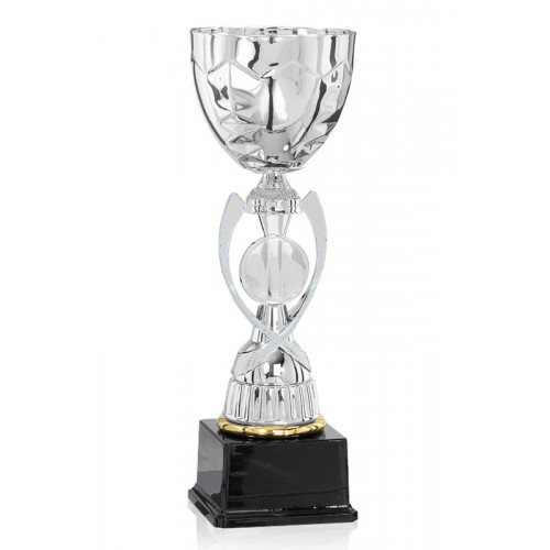 Coupe "classique" argent avec anses + pastille 34cm