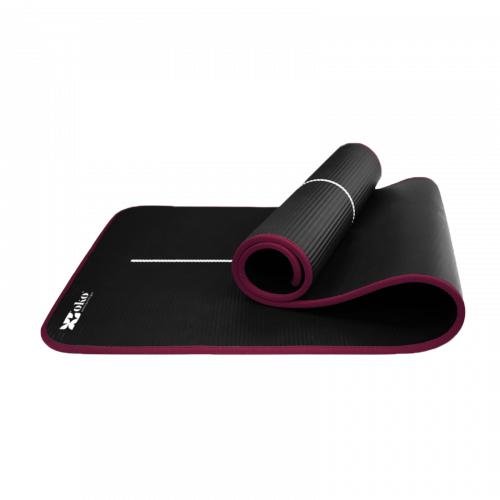 Tapis de yoga OKO - Epaisseur 1.5cm - Couleur noire et bordeaux