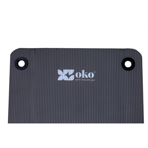 Tapis de yoga OKO - Couleur gris - Modèle avec oeillets pour facilité l'accroche !