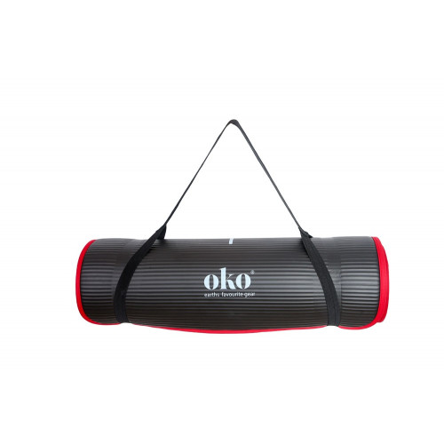 Tapis de yoga OKO - Epaisseur 1.5cm - Couleur noire et bordeaux