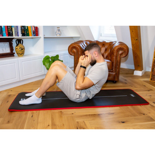 Tapis de yoga OKO - Epaisseur 1.5cm - Couleur noire et bordeaux