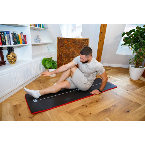 Tapis de yoga OKO - Epaisseur 1.5cm - Couleur noire et bordeaux