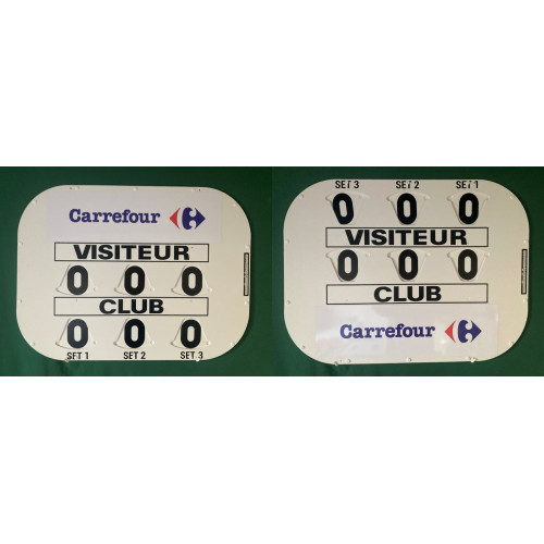 TABLEAU DE SCORE CLIPTEC TENNIS RECTO VERSO + ADHÉSIF OFFERT - MADE IN FRANCE