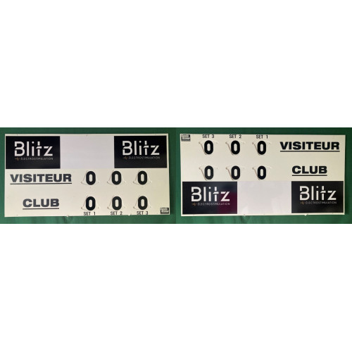 TABLEAU DE SCORE GRAND MODELE TENNIS RECTO VERSO + ADHÉSIF - MADE IN FRANCE