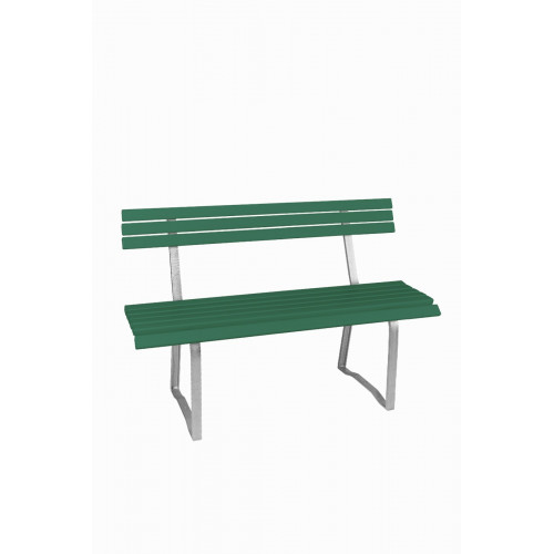 Banc en résine avec dossier vert 1.20m - Made in France