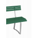 Banc en résine avec dossier vert 1.20m - Made in France