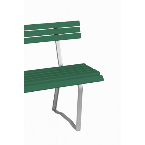 Banc en résine avec dossier vert 1.20m - Made in France