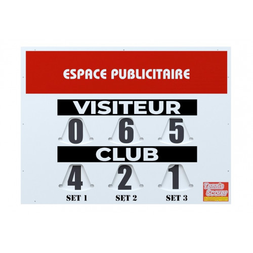 TABLEAU DE SCORE - MODELE COMPACT TENNIS + ADHÉSIF OFFERT - MADE IN FRANCE