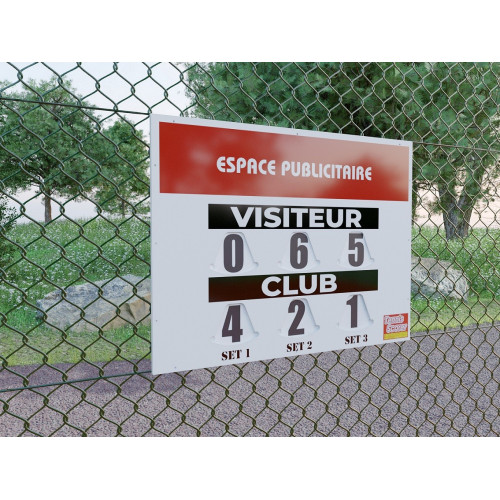 TABLEAU DE SCORE - MODELE COMPACT TENNIS + ADHÉSIF OFFERT - MADE IN FRANCE