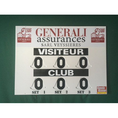 TABLEAU DE SCORE - MODELE COMPACT TENNIS + ADHÉSIF OFFERT - MADE IN FRANCE