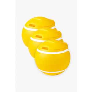 Lot de 3 poubelles balles jaunes