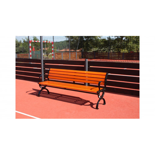 Banc pour court de Tennis avec dossier - Matériau bois - 150cm