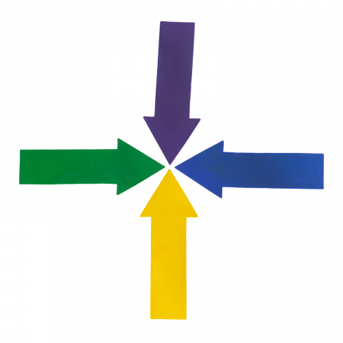 Lot de 4 flèches - Marquage au sol - Repères visuels parfaits pour les enfants !
