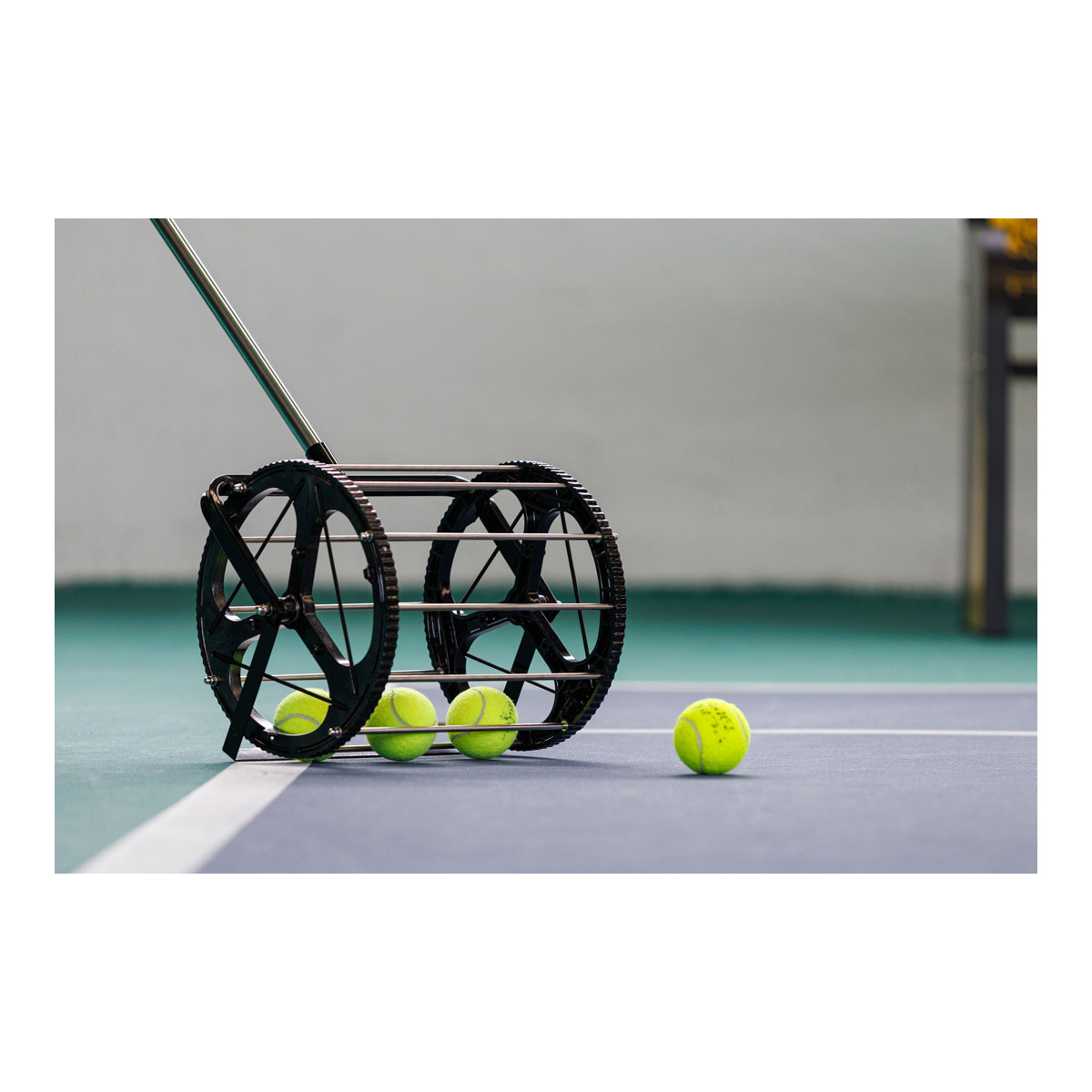 Générique Équipement d'entraînement de Tennis, Rouleau de Tennis collecteur  de balles Automatique, collecteur de Tennis, réglable en Hauteur, Facile à