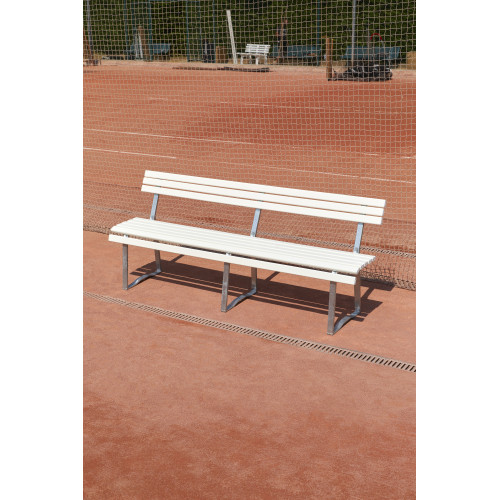 Banc pieds acier avec dossier 2m - Made in France - 130130