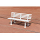 Banc résine 1m50 - 9 lattes - 2 pieds - blanc