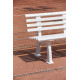 Banc résine 1m50 - 9 lattes - 2 pieds - blanc