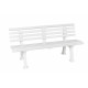 Banc résine 1m50 - 9 lattes - 2 pieds - blanc