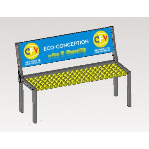 Banc dossier publicitaire dibond - Balles recyclées - Made in France
