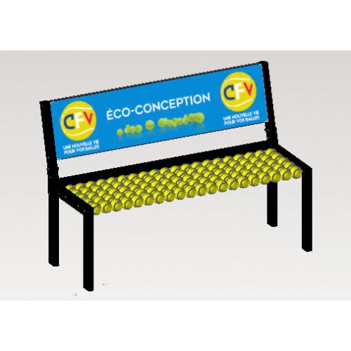Banc dossier publicitaire dibond - Balles recyclées - Made in France
