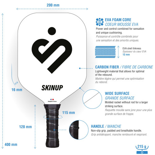 Raquette Pickleball adulte Smart & Pro full molding