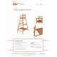 Chaise arbitre haut de gamme en bois traité- Made in France - 120030