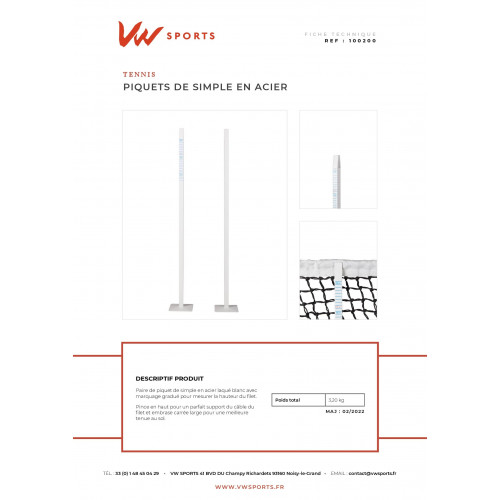 Piquets de simple en acier (paire) - 100200