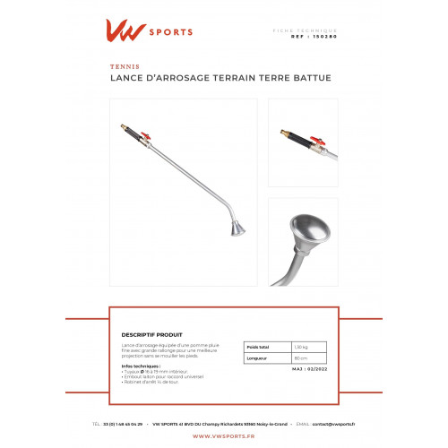 Lance d'arrosage pour terrain tennis - 150280