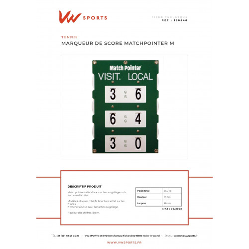 Marqueur de score Matchpointer M - 150540